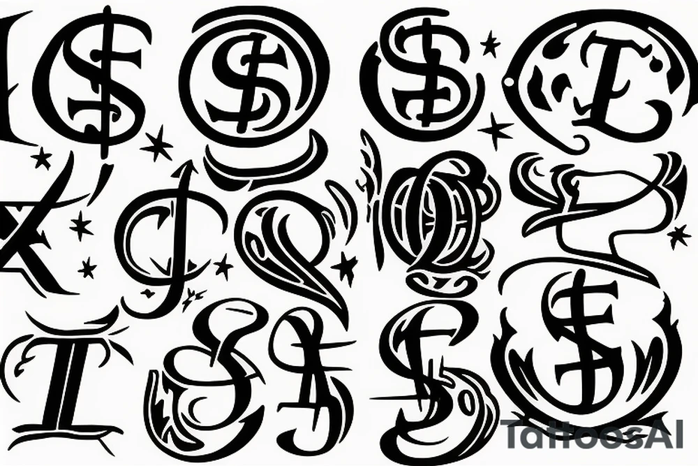 dollar sign $ tattoo idea