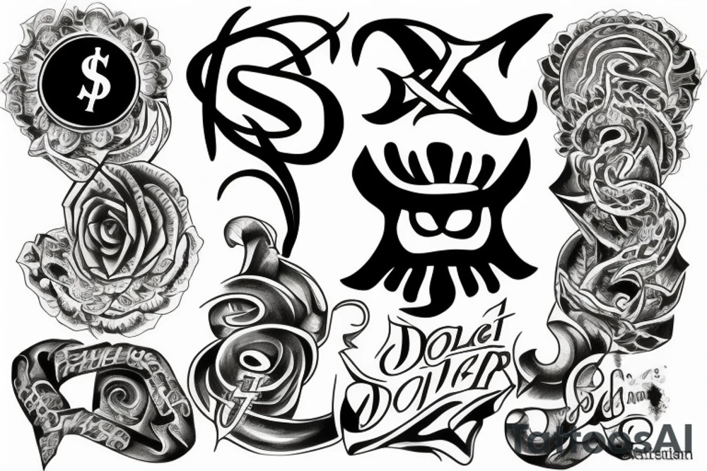 dollar sign $ tattoo idea