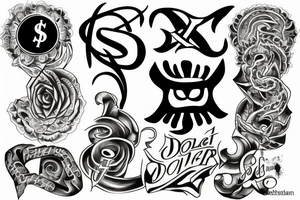 dollar sign $ tattoo idea