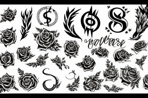 us dollar sign tattoo idea
