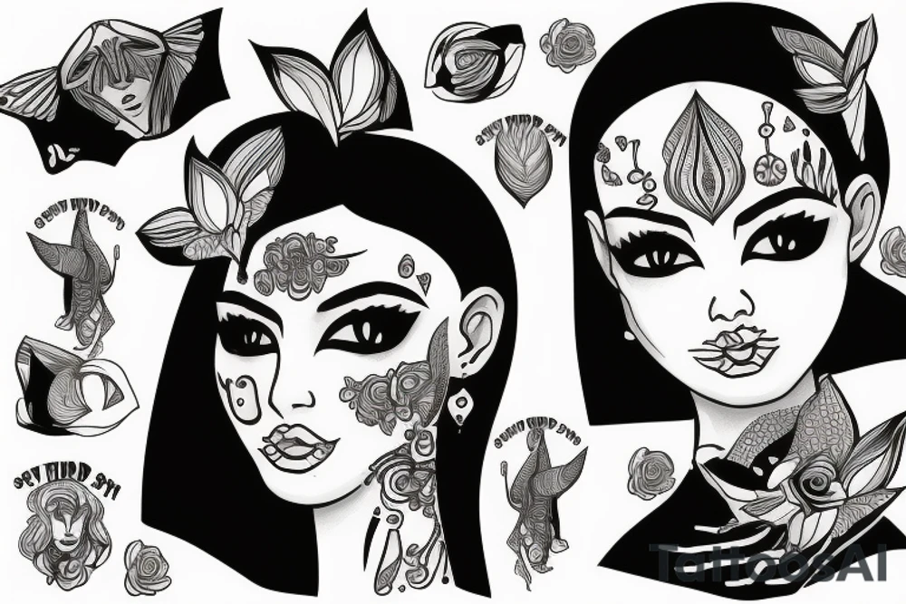 sphynx girl tattoo idea
