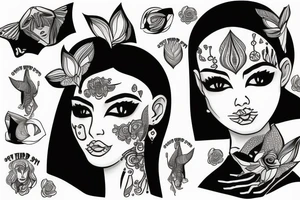 sphynx girl tattoo idea