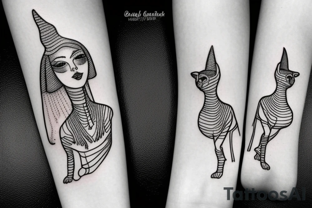 sphynx girl tattoo idea