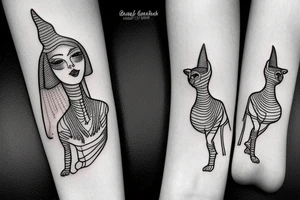 sphynx girl tattoo idea