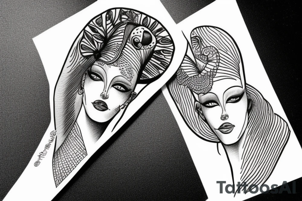 sphynx girl tattoo idea