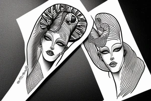 sphynx girl tattoo idea