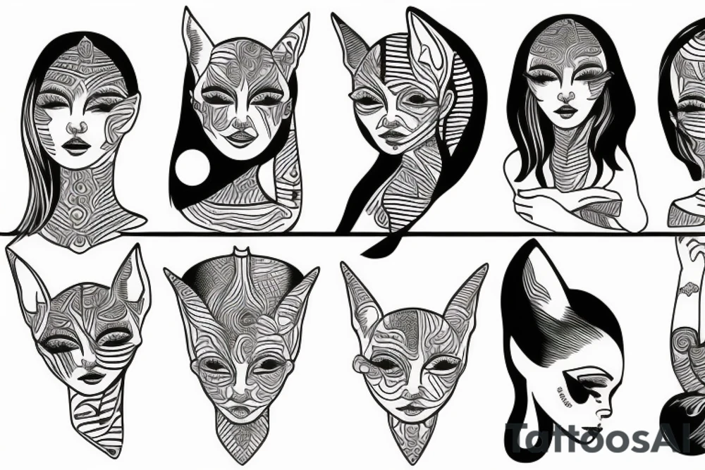 sphynx girl tattoo idea