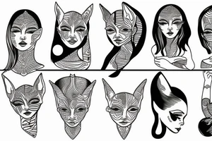 sphynx girl tattoo idea