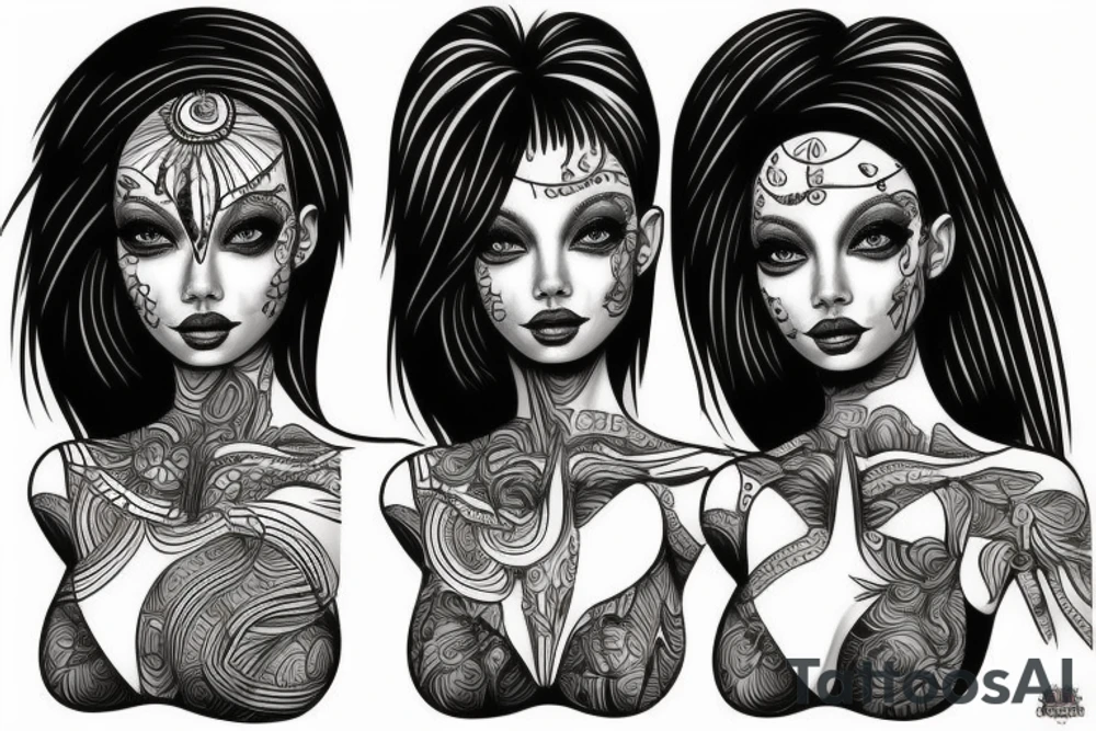 sphynx girl tattoo idea