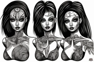 sphynx girl tattoo idea