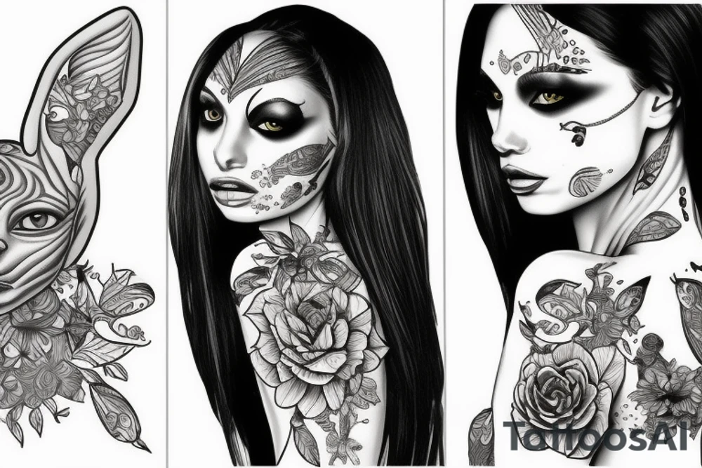 sphynx girl tattoo idea