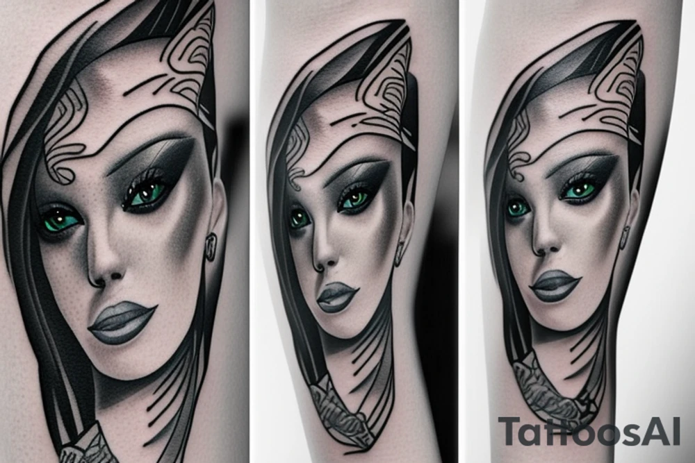 sphynx girl tattoo idea