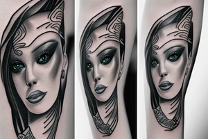 sphynx girl tattoo idea