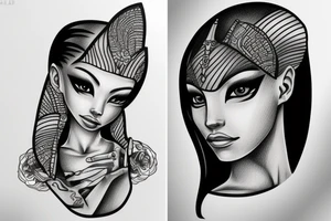 sphynx girl tattoo idea