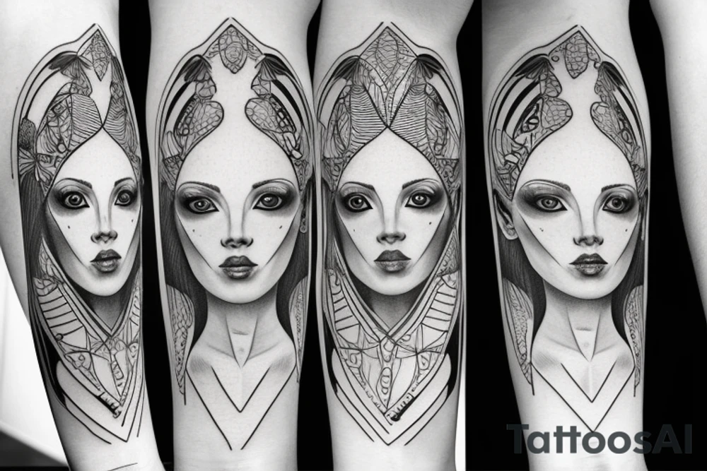 sphynx girl tattoo idea