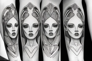 sphynx girl tattoo idea