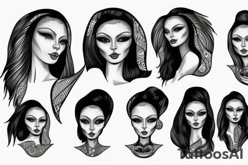 sphynx girl tattoo idea