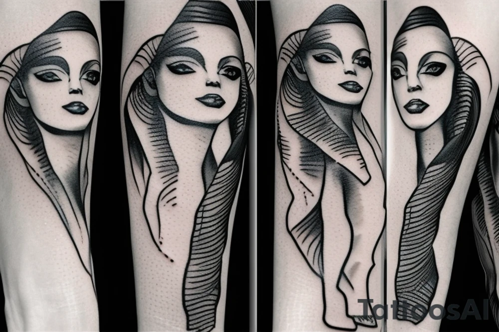 sphynx girl tattoo idea