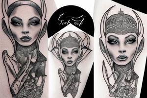 sphynx girl tattoo idea