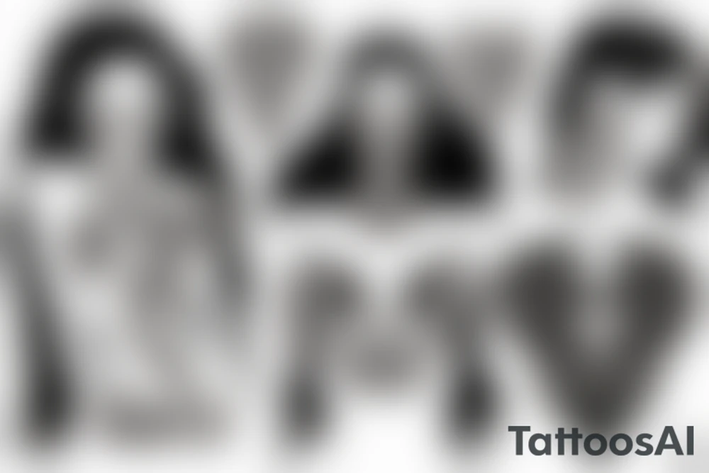 sphynx girl complete black tattoo idea