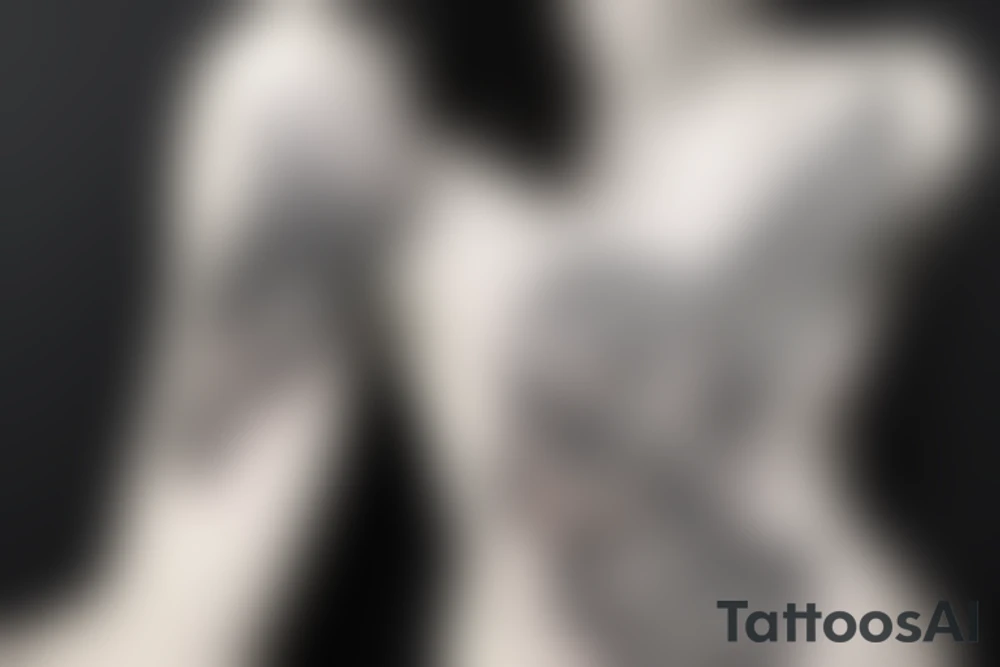 sphynx girl complete black tattoo idea