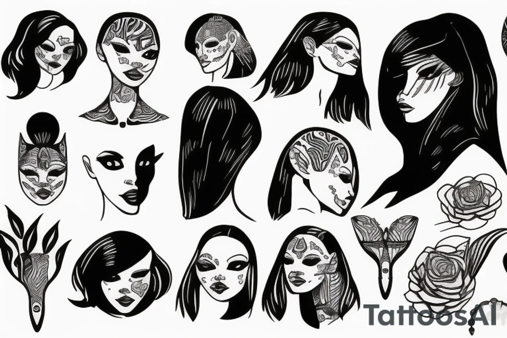 sphynx girl tattoo idea