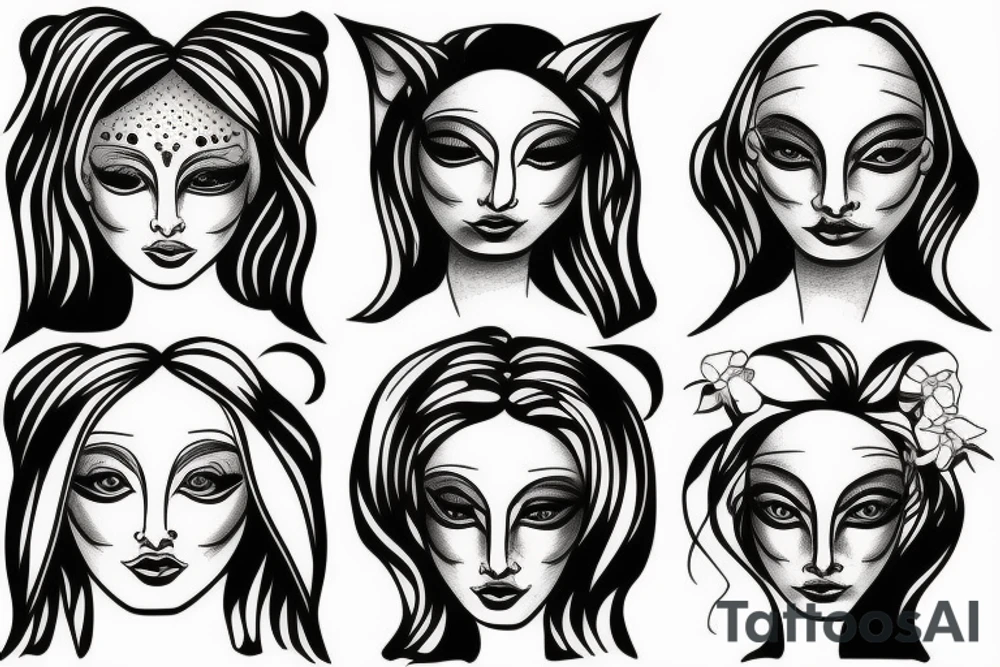 sphynx girl tattoo idea
