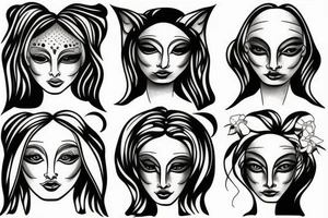 sphynx girl tattoo idea