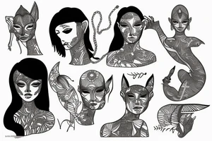 sphynx girl tattoo idea