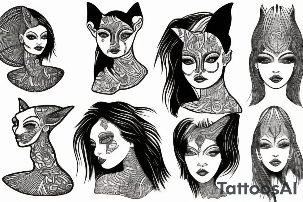 sphynx girl tattoo idea