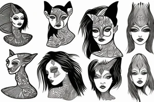 sphynx girl tattoo idea