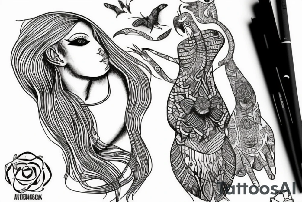 sphynx girl tattoo idea