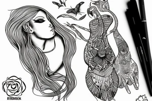 sphynx girl tattoo idea