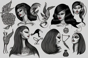 sphynx girl tattoo idea