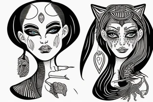 sphynx girl tattoo idea