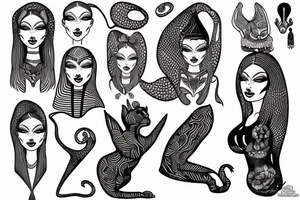 sphynx girl tattoo idea