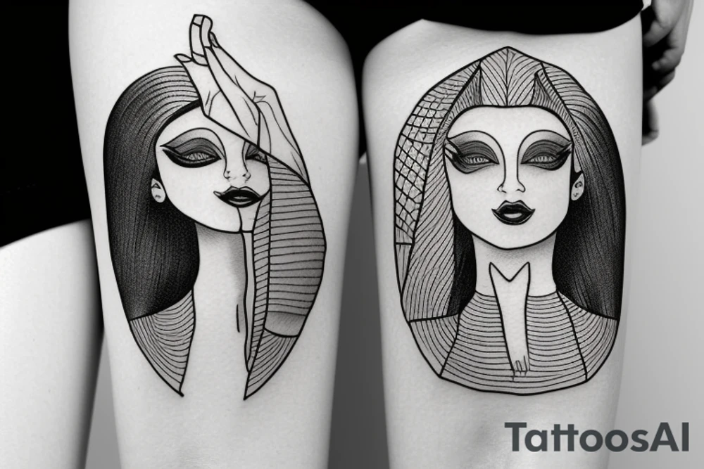sphynx girl tattoo idea