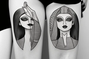 sphynx girl tattoo idea
