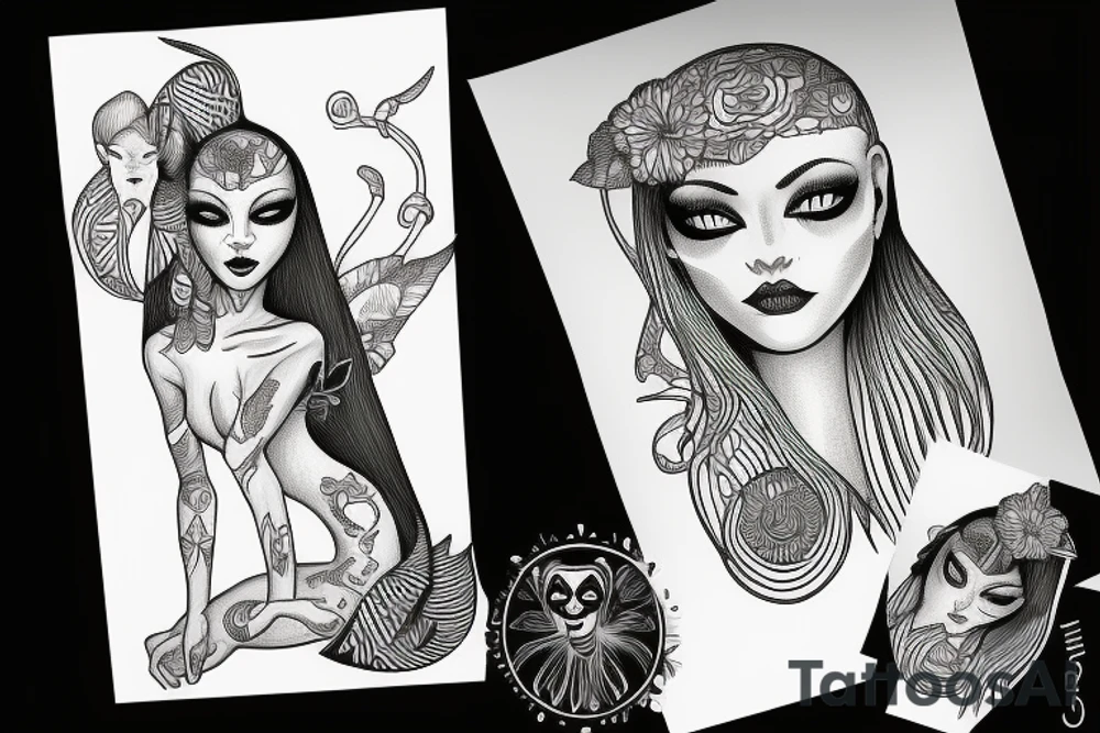 sphynx girl tattoo idea