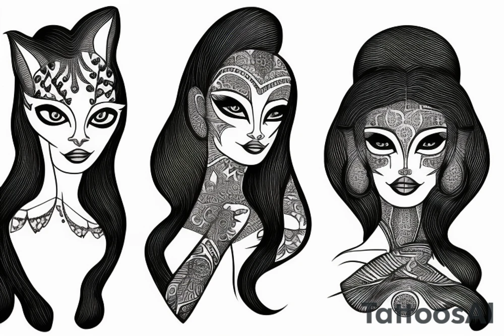 sphynx girl tattoo idea