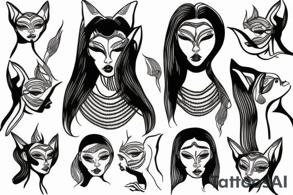 sphynx girl tattoo idea