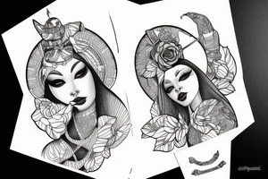 sphynx girl tattoo idea