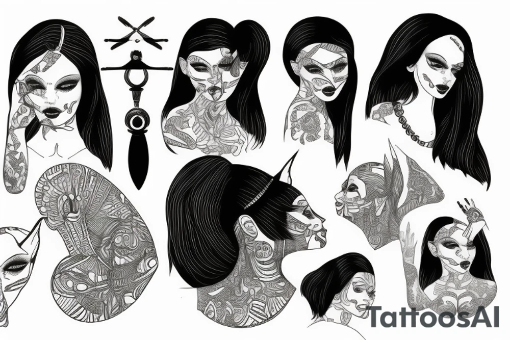 sphynx girl tattoo idea