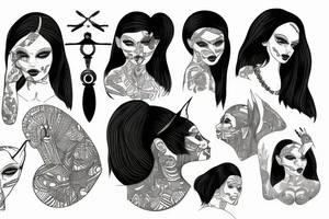 sphynx girl tattoo idea