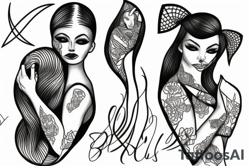 sphynx girl tattoo idea