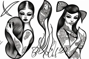 sphynx girl tattoo idea