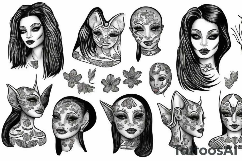 sphynx girl tattoo idea