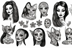 sphynx girl tattoo idea