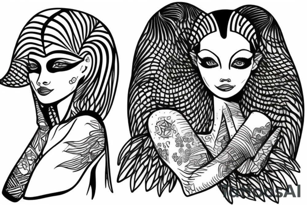 sphynx girl tattoo idea