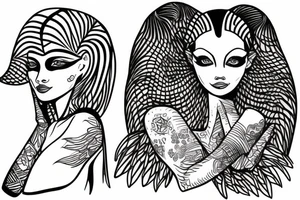 sphynx girl tattoo idea